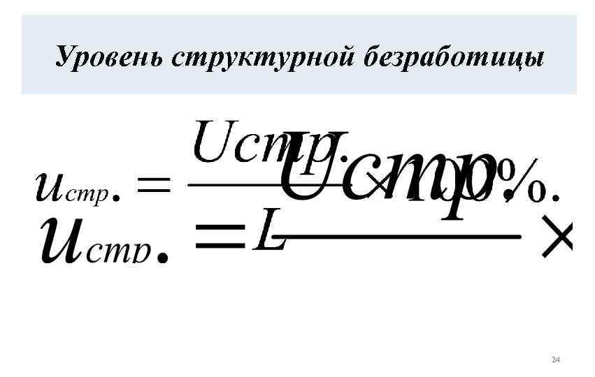 Уровень структурной безработицы 24 