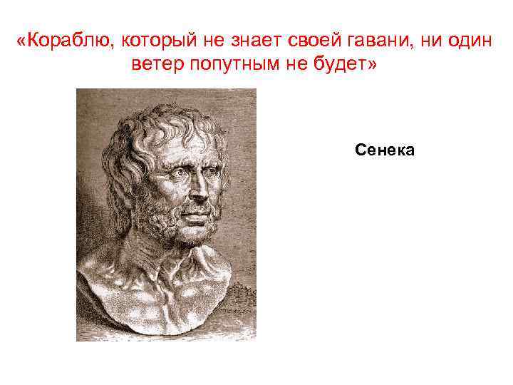  «Кораблю, который не знает своей гавани, ни один ветер попутным не будет» Сенека