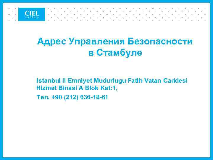 Адрес Управления Безопасности в Стамбуле Istanbul Il Emniyet Mudurlugu Fatih Vatan Caddesi Hizmet Binasi