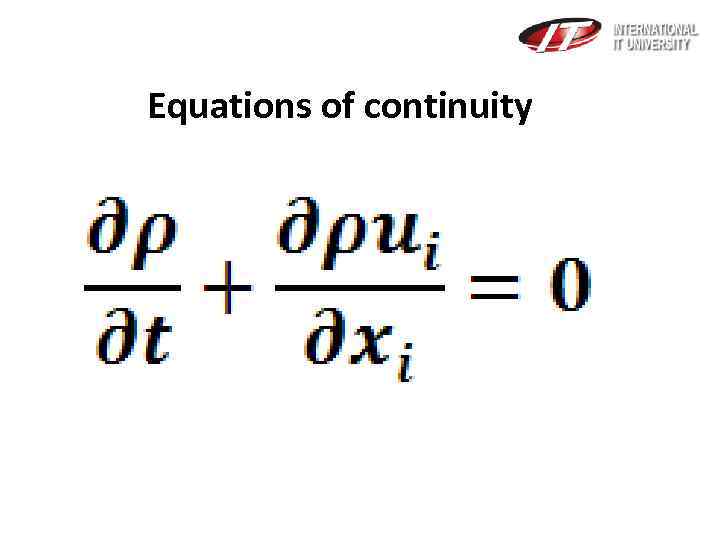  Equations of continuity 