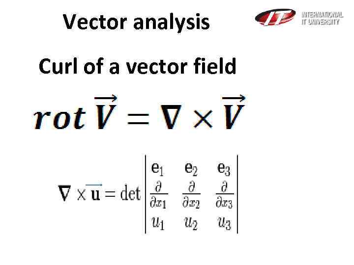 Vector analysis Curl of a vector field 