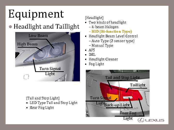 Equipment Headlight and Taillight Low Beam High Beam Turn Signal Light [Headlight] • Two