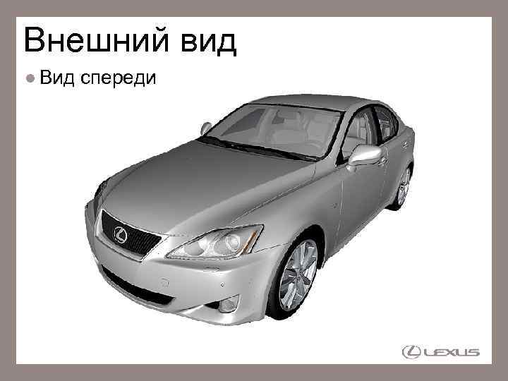 Внешний вид Вид спереди 