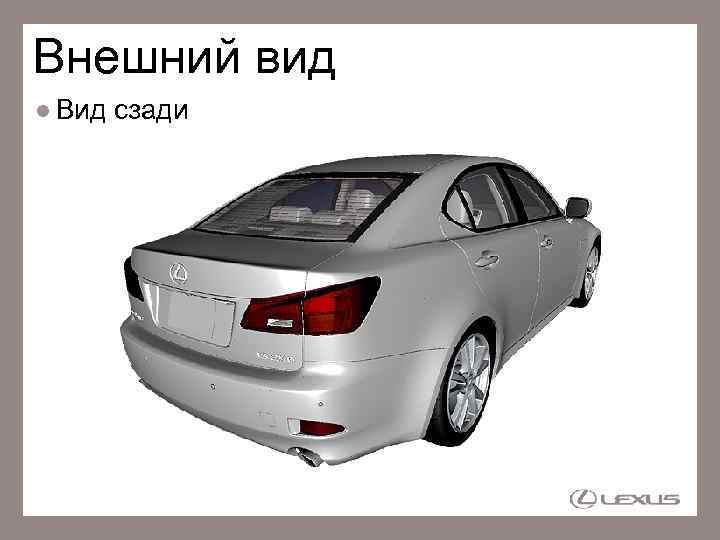 Внешний вид Вид сзади 