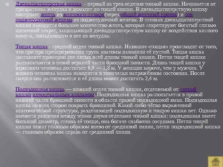  Двенадцатиперстная кишка первый из трех отделов тонкой кишки. Начинается от привратника желудка и