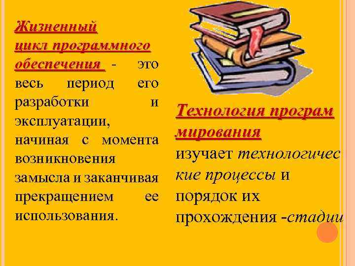 Жизненный цикл программного обеспечения - это весь период его разработки и эксплуатации, начиная с