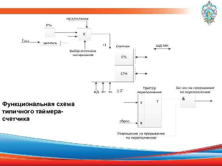 Функциональная схема типичного таймерасчетчика 