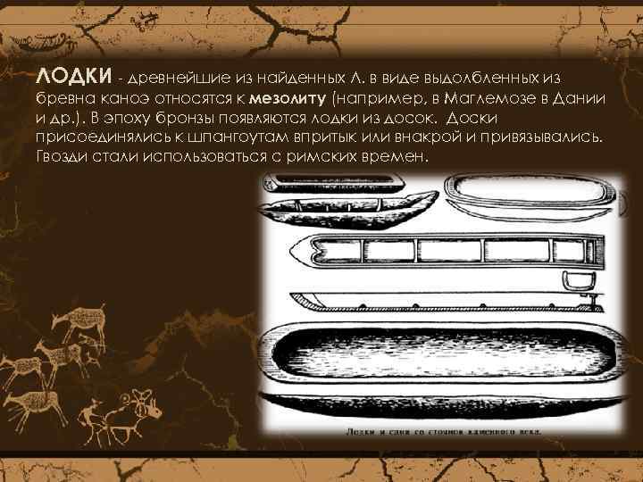 ЛОДКИ - древнейшие из найденных Л. в виде выдолбленных из бревна каноэ относятся к