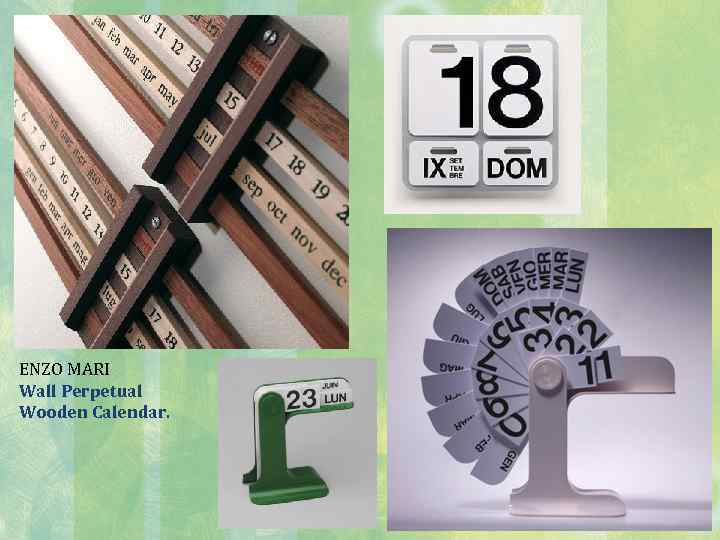 ENZO MARI Wall Perpetual Wooden Calendar. 