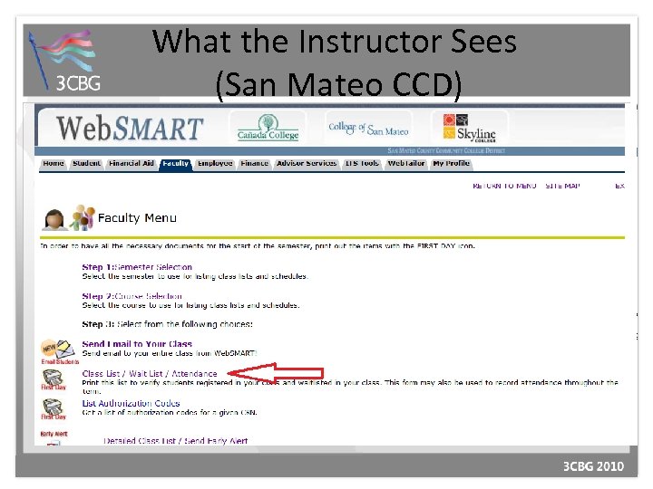 What the Instructor Sees (San Mateo CCD) 