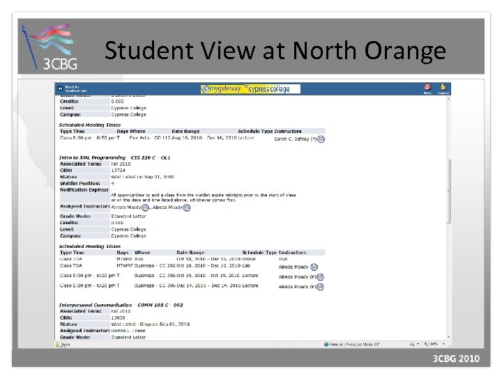 Student View at North Orange 