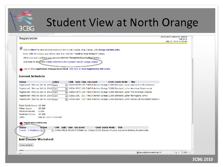 Student View at North Orange 