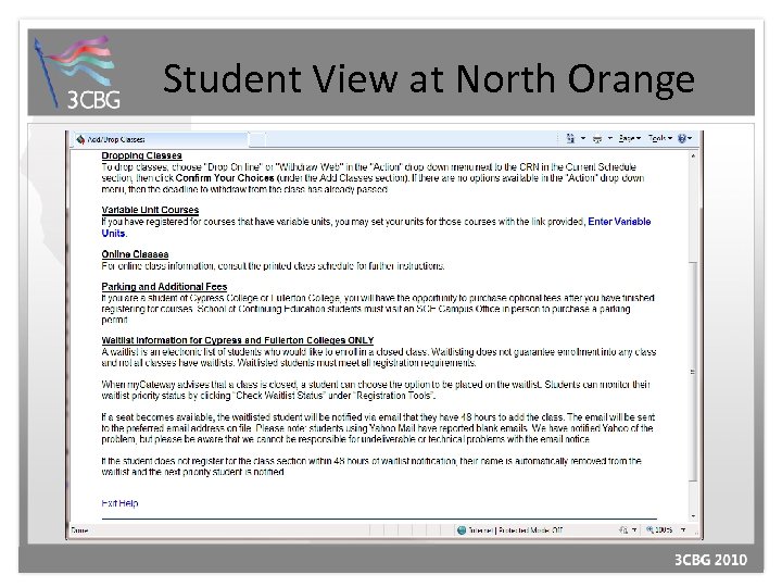 Student View at North Orange 