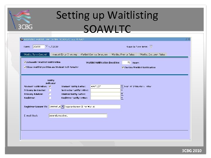 Setting up Waitlisting SOAWLTC 