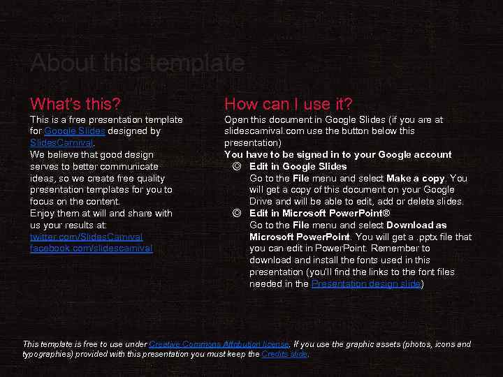 About this template What’s this? How can I use it? This is a free