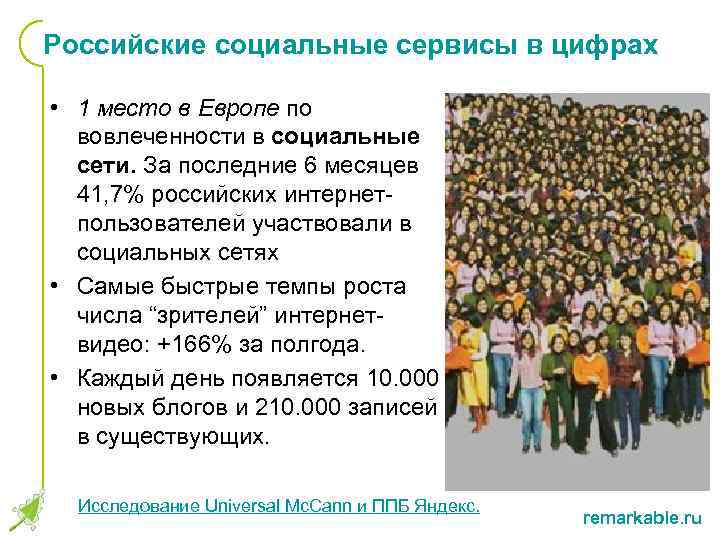 Российские социальные сервисы в цифрах • 1 место в Европе по вовлеченности в социальные