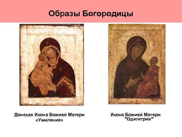 Образы Богородицы Донская Икона Божией Матери «Умиление» Икона Божией Матери 