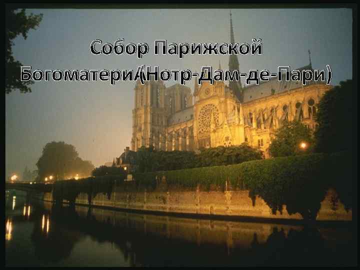 Собор Парижской Богоматери (Нотр-Дам-де-Пари) 