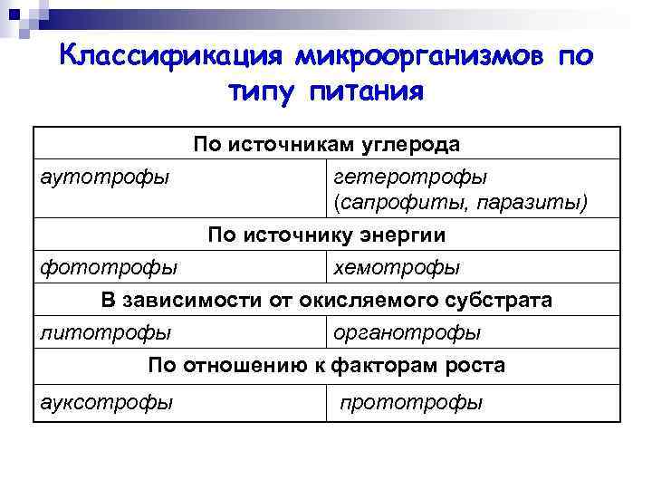 Питание и рост микроорганизмов презентация