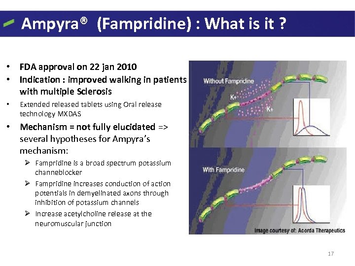 Ampyra® (Fampridine) : What is it ? • FDA approval on 22 jan 2010