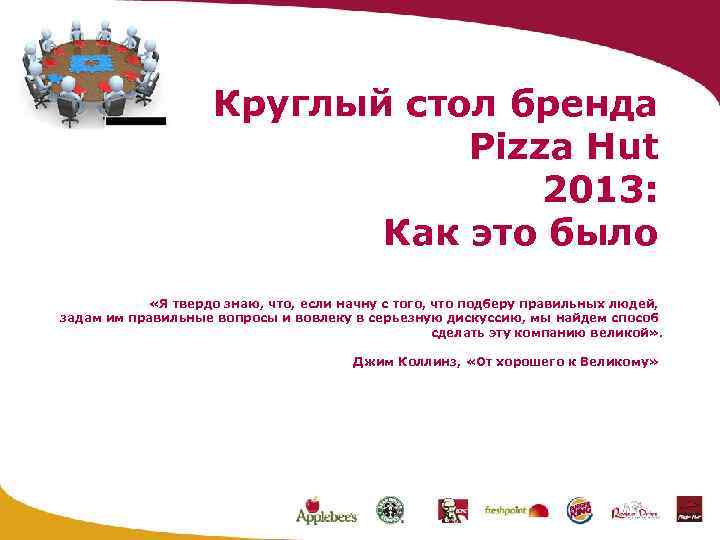 Круглый стол бренда Pizza Hut 2013: Как это было «Я твердо знаю, что, если