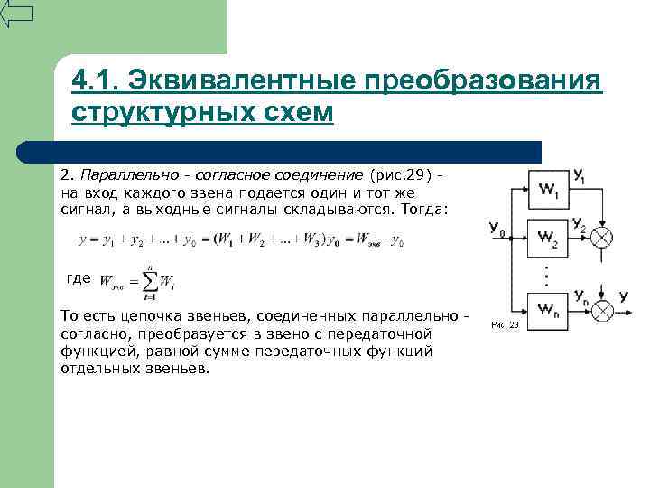 Правила преобразования структурных схем