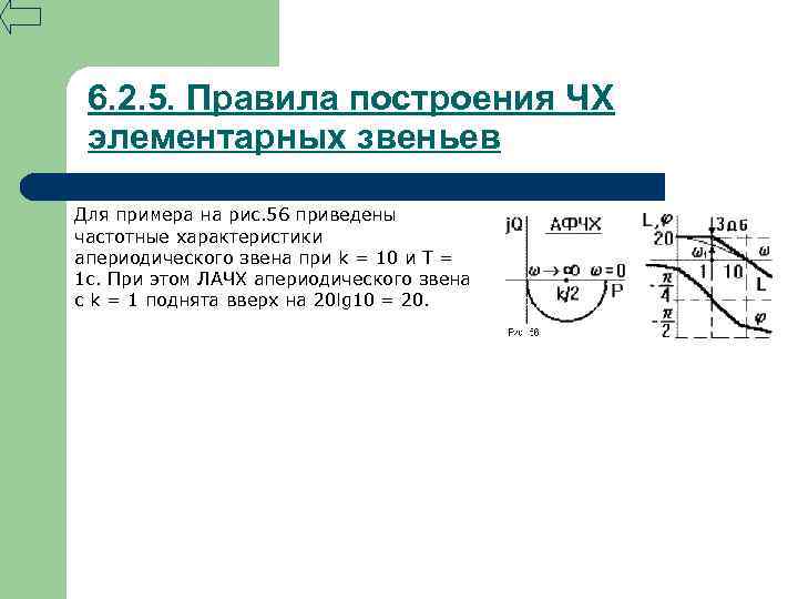 6. 2. 5. Правила построения ЧХ элементарных звеньев Для примера на рис. 56 приведены