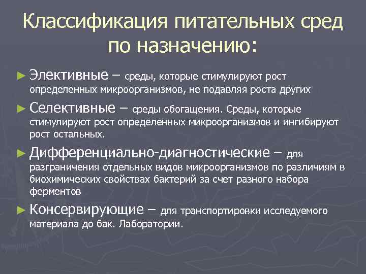 Простые среды. Классификация питательных сред по назначению. Классификация питательных сред микробиология. Классификация сред по назначению микробиология. Питательные среды по назначению.