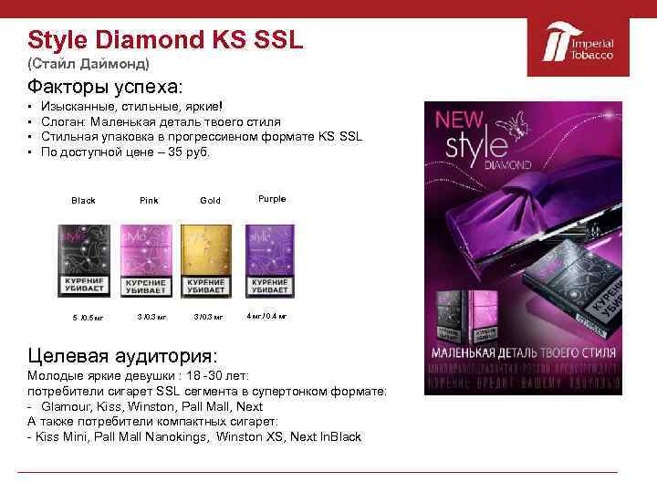 Style Diamond KS SSL (Стайл Даймонд) Факторы успеха: § § Изысканные, стильные, яркие! Слоган: