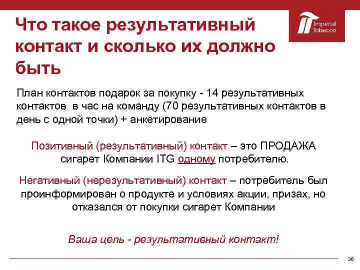 Что такое результативный контакт и сколько их должно быть План контактов подарок за покупку