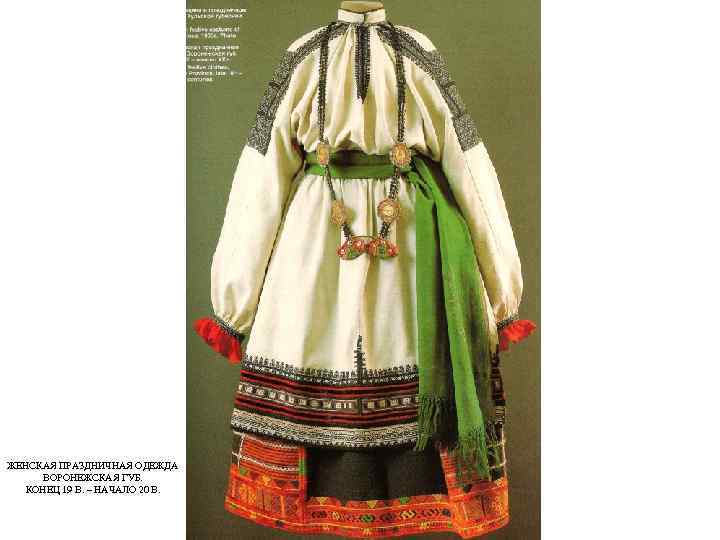 ЖЕНСКАЯ ПРАЗДНИЧНАЯ ОДЕЖДА ВОРОНЕЖСКАЯ ГУБ. КОНЕЦ 19 В. – НАЧАЛО 20 В. 