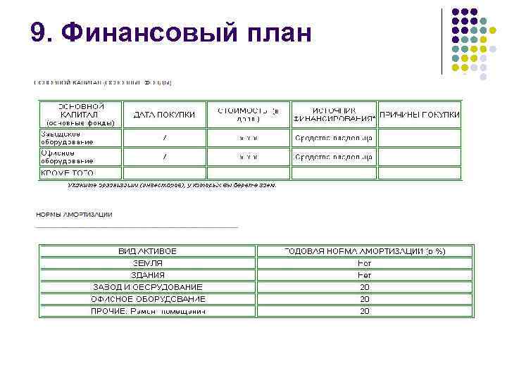 9. Финансовый план 