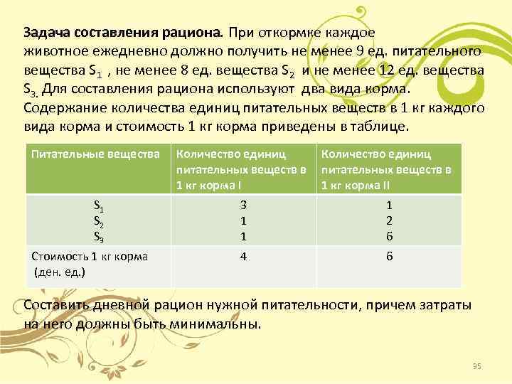 Составить задачу на размещение