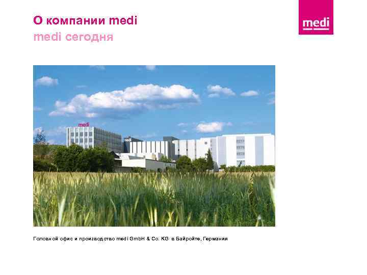 О компании medi сегодня Головной офис и производство medi Gmb. H & Co. KG