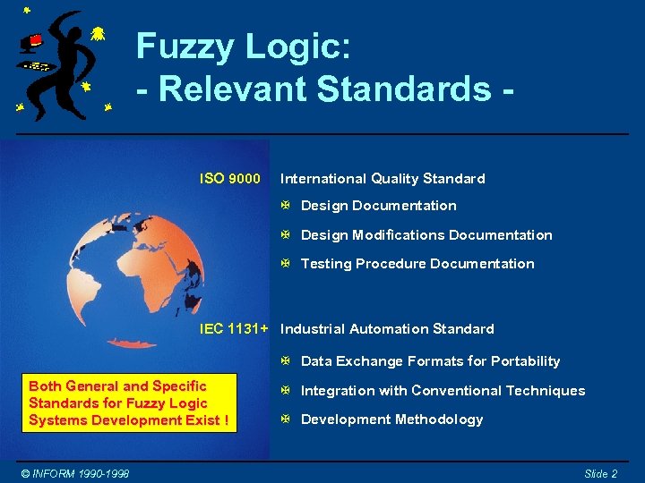 Fuzzy Logic: - Relevant Standards ISO 9000 International Quality Standard X Design Documentation X