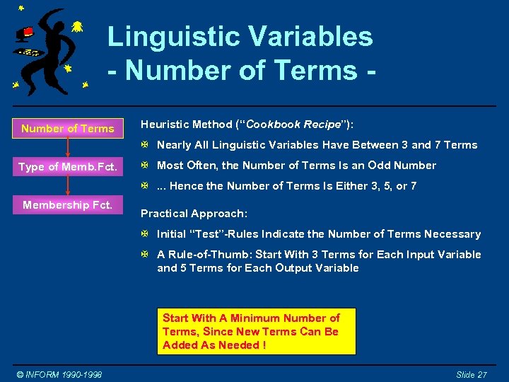 Linguistic Variables - Number of Terms Heuristic Method (“Cookbook Recipe”): X Nearly All Linguistic