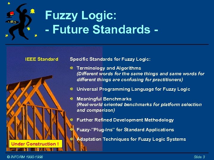 Fuzzy Logic: - Future Standards IEEE Standard Specific Standards for Fuzzy Logic: X Terminology