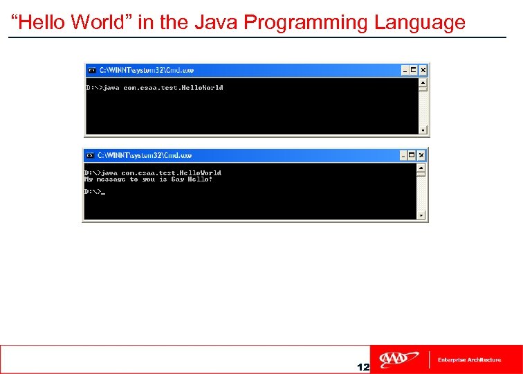 “Hello World” in the Java Programming Language 12 