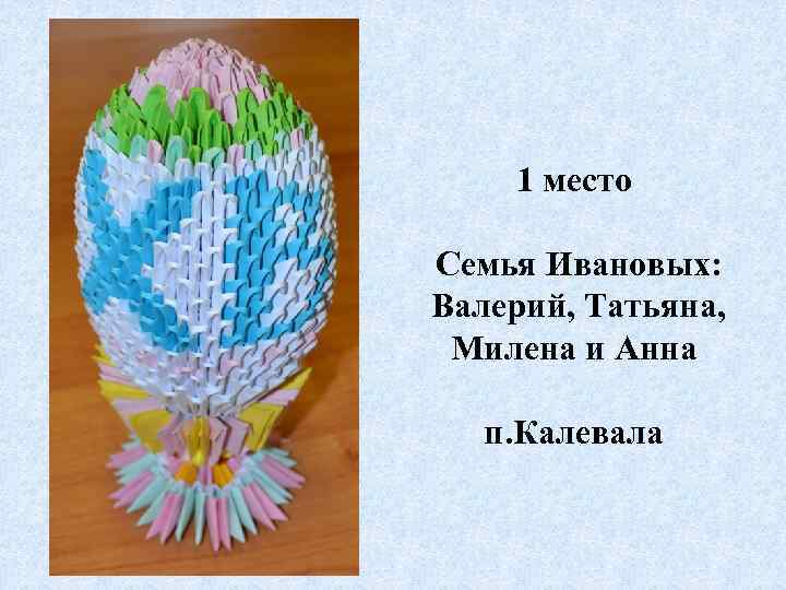 1 место Семья Ивановых: Валерий, Татьяна, Милена и Анна п. Калевала 