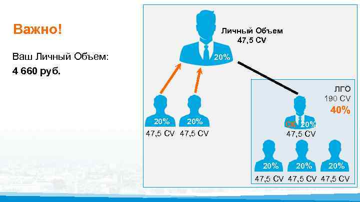 Важно! Личный Объем 47, 5 CV Ваш Личный Объем: 4 660 руб. 20% ЛГО