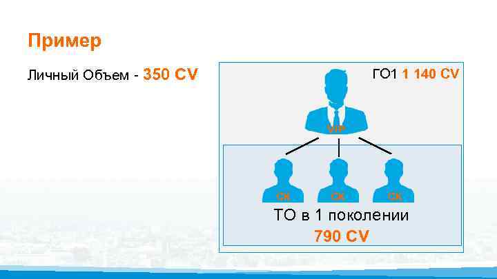 Пример Личный Объем - 350 CV ГО 1 1 140 CV VIP СК СК
