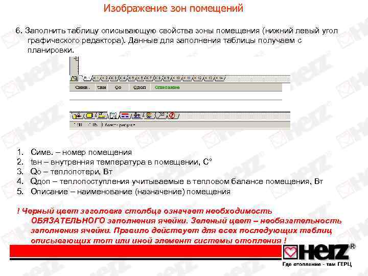 Изображение зон помещений 6. Заполнить таблицу описывающую свойства зоны помещения (нижний левый угол графического