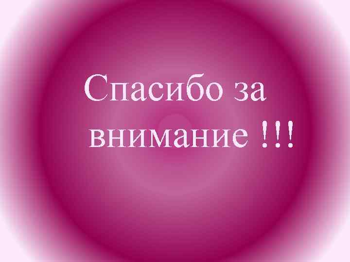 Спасибо за внимание !!! 