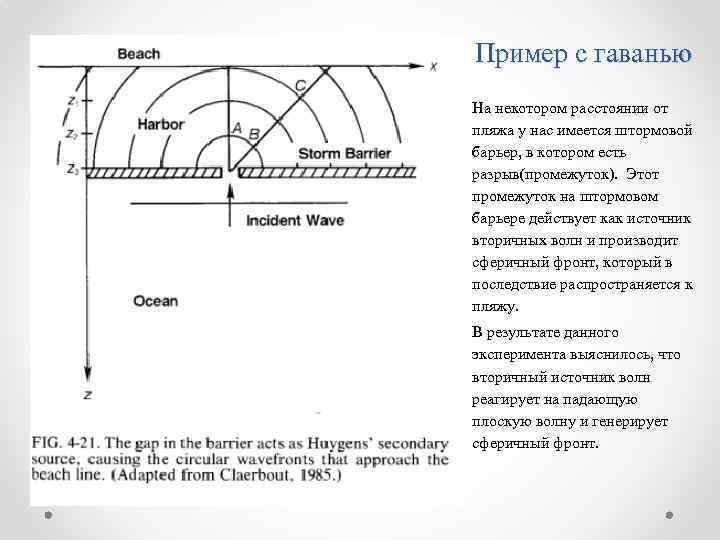 Пример с гаванью На некотором расстоянии от пляжа у нас имеется штормовой барьер, в