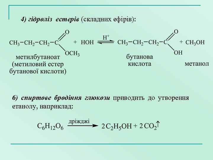 Формула бутановой кислоты и метилового спирта. Гідроліз естерів. Спиртове бродіння глюкози. Получение бутановой кислоты из Глюкозы. Гідроліз естерів зо утворюється.