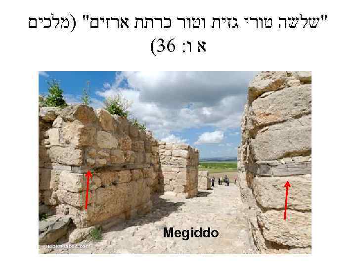  "שלשה טורי גזית וטור כרתת ארזים" )מלכים א ו: 63( Megiddo 