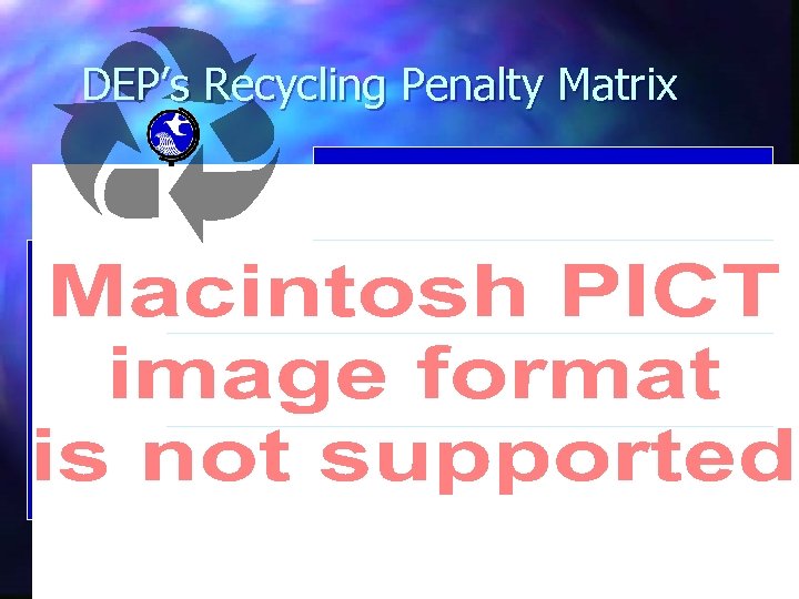 DEP’s Recycling Penalty Matrix 