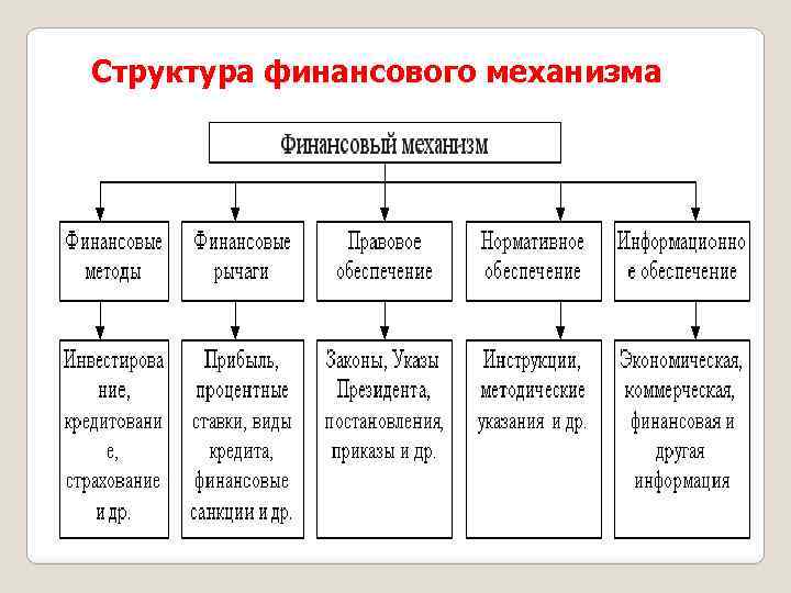 Структура финансового механизма 