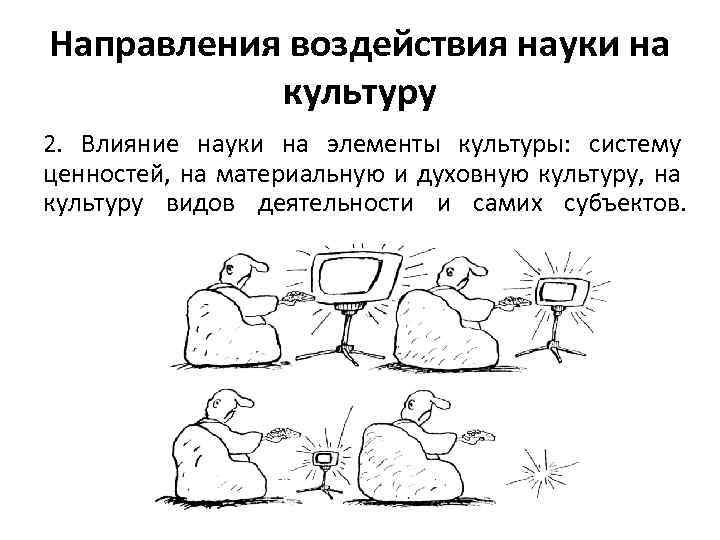 Направления воздействия науки на культуру 2. Влияние науки на элементы культуры: систему ценностей, на