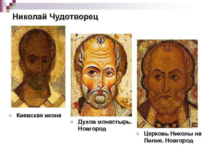 Николай Чудотворец n Киевская икона n Духов монастырь. Новгород n Церковь Николы на Липне.